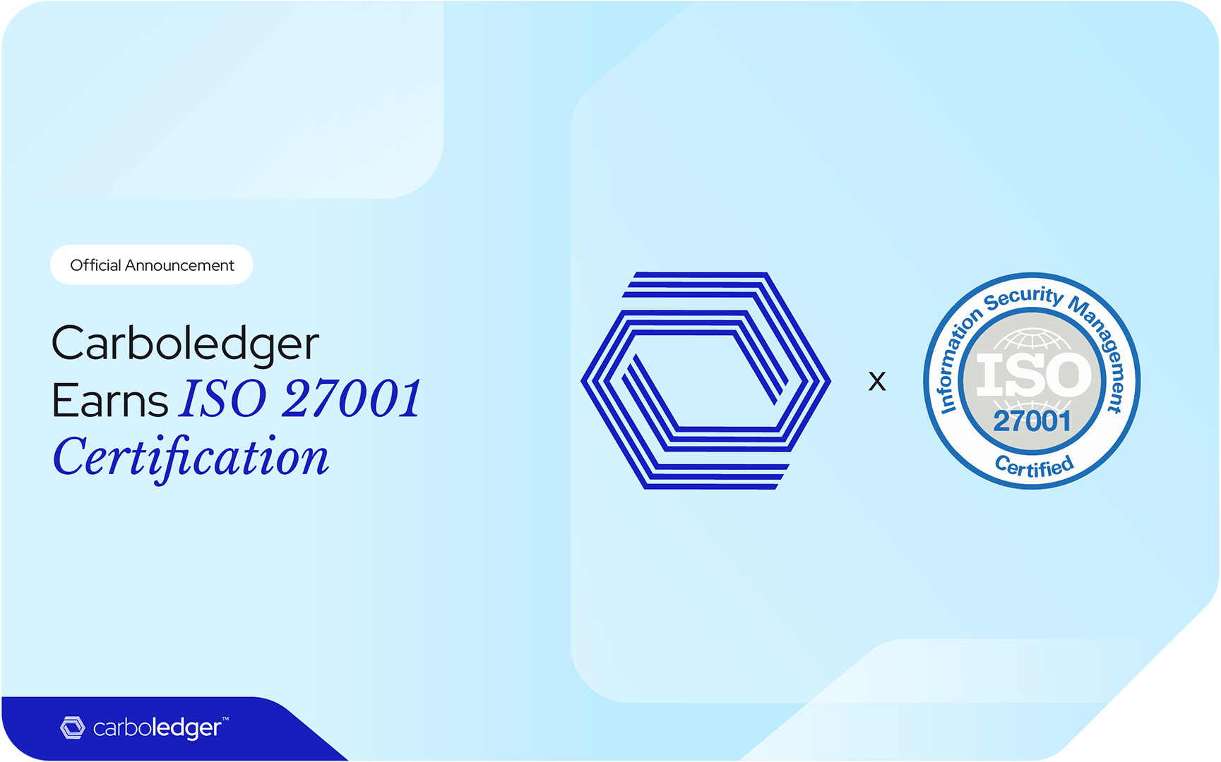 Carboledger Attains ISO Certification 27001