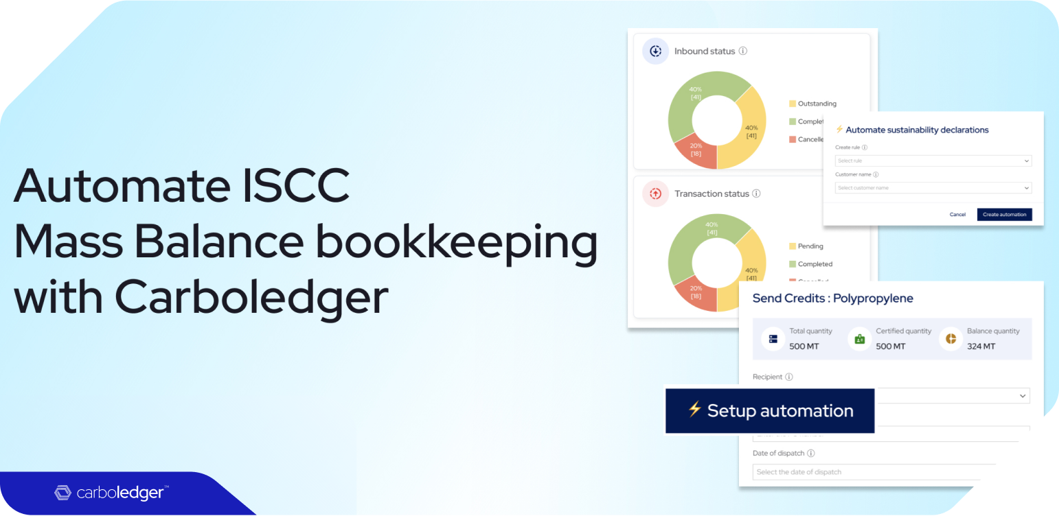 Automate ISCC mass balance bookkeeping with Carboledger